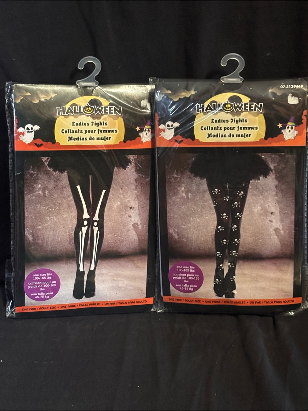 2 x Pairs of Halloween Themed Tights